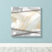 12x12" Sandy Tornado Trend Abstracte Kunst Beige Canvas Afdruk (Insitu (Houten vloer))