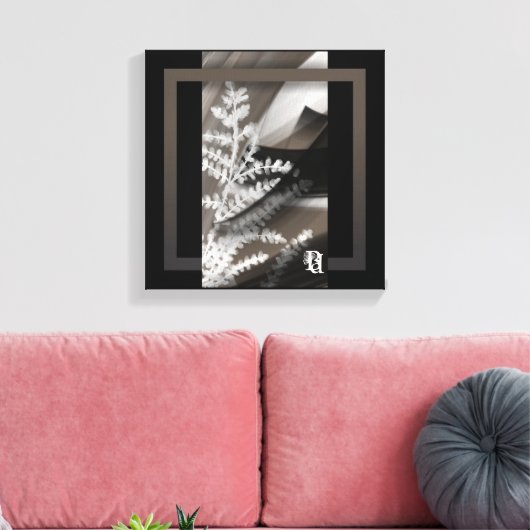 12x12" Terra’s Tender Whisper Abstract Brown Flowe Canvas Afdruk (Insitu (Woonkamer))