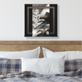 12x12" Terra’s Tender Whisper Abstract Brown Flowe Canvas Afdruk (Insitu (Slaapkamer))