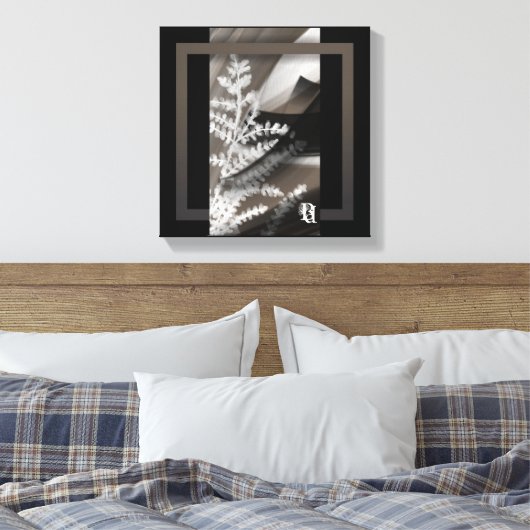 12x12" Terra’s Tender Whisper Abstract Brown Flowe Canvas Afdruk (Insitu (Slaapkamer))