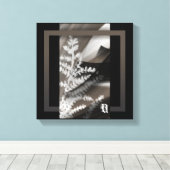 12x12" Terra’s Tender Whisper Abstract Brown Flowe Canvas Afdruk (Insitu (Houten vloer))