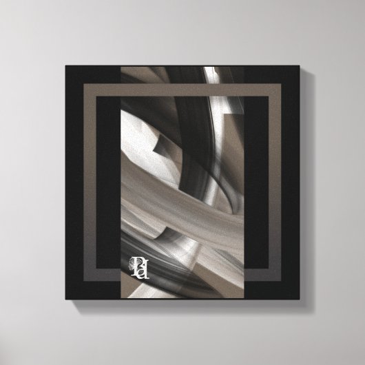 12x12" Terra’s Tender Whisper Abstract Brown Flowe Canvas Afdruk (Voorkant)