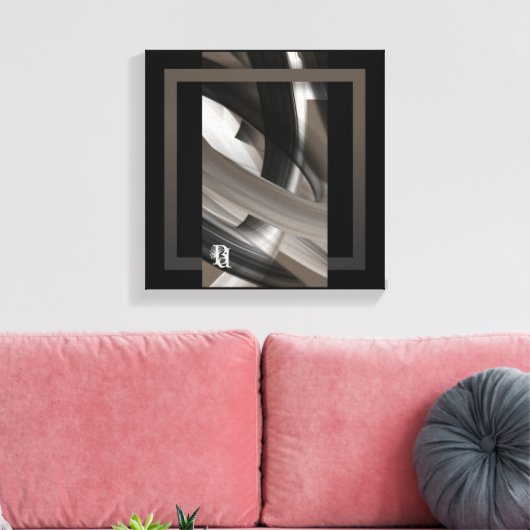 12x12" Terra’s Tender Whisper Abstract Brown Flowe Canvas Afdruk (Insitu (Woonkamer))