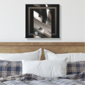 12x12" Terra’s Tender Whisper Abstract Brown Flowe Canvas Afdruk (Insitu (Slaapkamer))