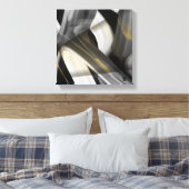 12x12" Trend Abstract Art Canvas Black White Gold Afdruk (Insitu (Slaapkamer))