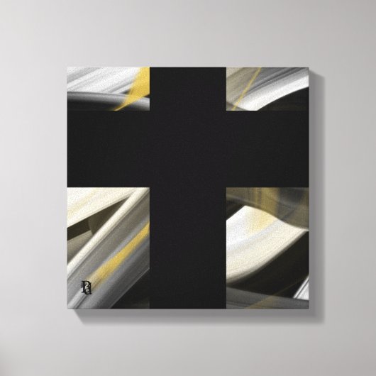 12x12" Trend Abstract Art Canvas Black White Gold Afdruk (Voorkant)