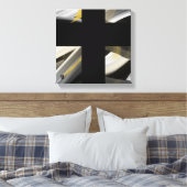 12x12" Trend Abstract Art Canvas Black White Gold Afdruk (Insitu (Slaapkamer))