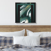 12x12" Trend Abstract Art Canvas Black White Green (Insitu (Slaapkamer))