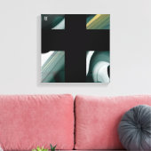 12x12" Trend Abstract Art Canvas Black White Green (Insitu (Woonkamer))