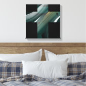 12x12" Trend Abstract Art Canvas Black White Green Afdruk (Insitu (Slaapkamer))