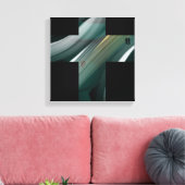 12x12" Trend Abstract Kunst Canvas Zwart Wit Groen Afdruk (Insitu (Woonkamer))