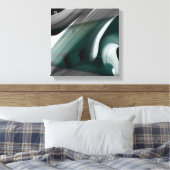 12x12" Trend Abstract Kunst Canvas Zwart Wit Groen Afdruk (Insitu (Slaapkamer))