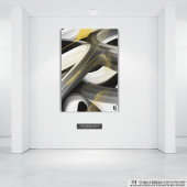 12x12"Trend Abstract Kunstcanvas Zwart Wit Goud Canvas Afdruk