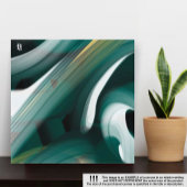 12x12"Trend Abstract Kunstcanvas Zwart Wit Groen Canvas Afdruk