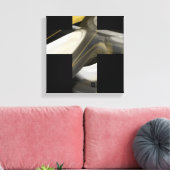 12x12" Trend Abstracte Kunst Canvas Zwart Wit Goud Afdruk (Insitu (Woonkamer))