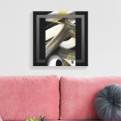 12x12" Trend Abstracte Kunst Canvas Zwart Wit Goud Afdruk (Insitu (Woonkamer))