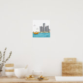 12x12 Whimsical Detroit Skyline Poster (Keuken)