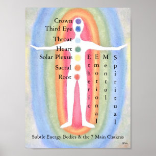 12x16 Poster Subtle Energy Bodies/7 Chakras