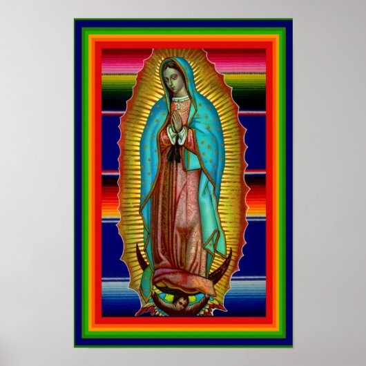 12x18 Our Lady of Guadalupe Zarape Tilma Poster (Voorkant)