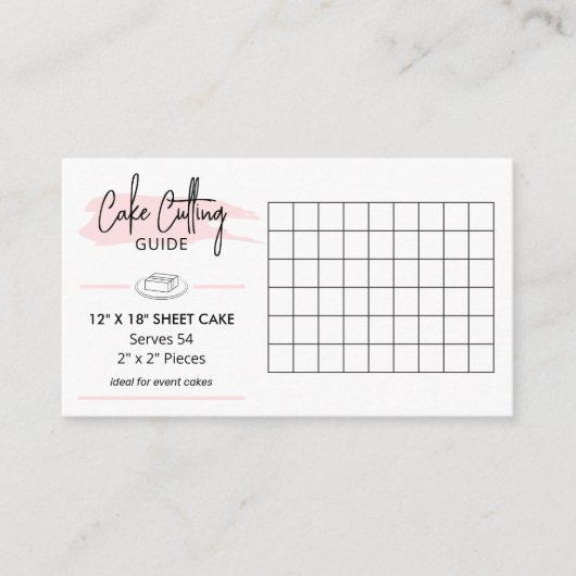 12x18" Party Cake Snijgids 2x2 porties Informatiekaartje (Voorkant)