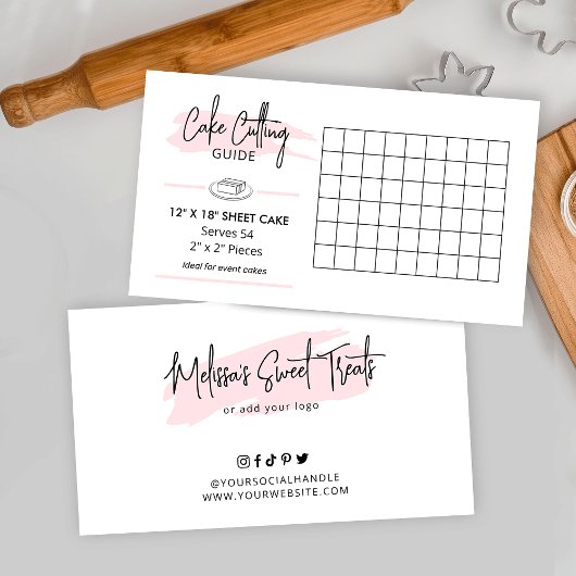 12x18" Party Cake Snijgids 2x2 porties Informatiekaartje