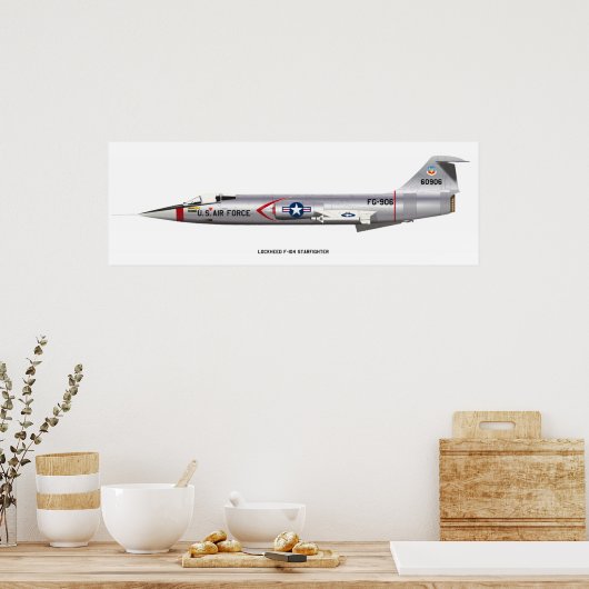 12x36 Lockheed F-104 Poster Startjager (Keuken)