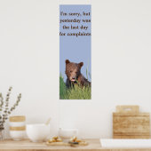 12x36 Poster papier (Matte) met grizzly beer cub (Keuken)