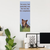 12x36 Poster papier (Matte) met grizzly beer cub (Thuiskantoor)