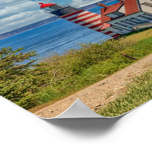 12x8 West Quoddy Head Lighthouse, Lubec, Maine Poster (Hoek)