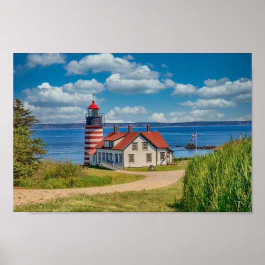 12x8 West Quoddy Head Lighthouse, Lubec, Maine Poster (Voorkant)