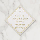 12x ECHTE FOLIE Katholieke Kruis Dank u BAUTISMO Bedankjes Labels (Achterkant)