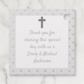 12x Slanke REAL SILVER FOIL Dank u BAPTISME Bedankjes Labels (Achterkant)