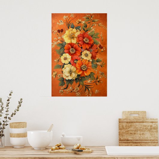 1300 bloemen poster (Keuken)
