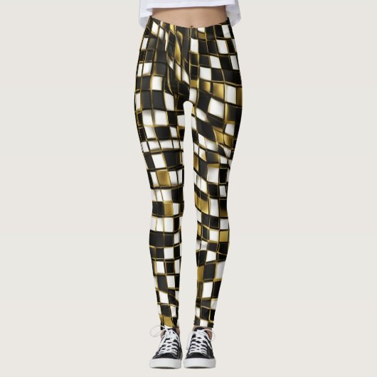 13025 gouden disco leggings (Voorkant)