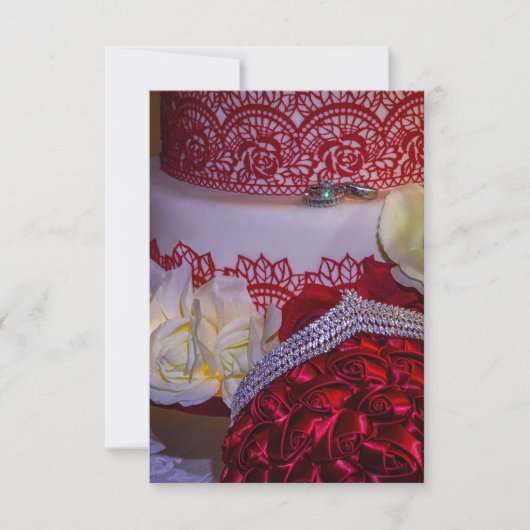 1304-Trouwtaart, Boeket en Ringen Kaart (Voorkant)