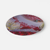 1304 - Trouwtaart, boeket en ringen Papieren Bordje (Gekanteld)