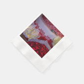 1304 - Trouwtaart, boeket en ringen Servet (Hoek)