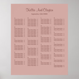 130 Cinnamon Roos Simple Wedding Seating Chart Poster