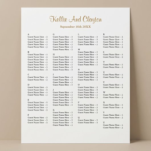 130 Eenvoudige Trouwstoelindeling Poster