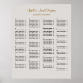 130 Gray Simple Wedding Seating Chart Poster (Voorkant)