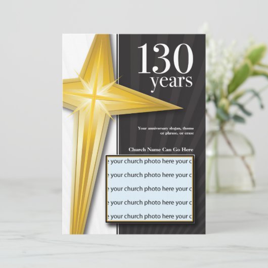 130 jaar Uitnodiging tot Jubileum van kerken (Staand voorkant)