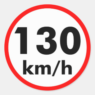 130 km/u ronde sticker