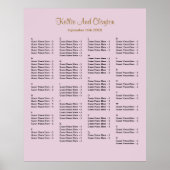 130 Paarse Simple Wedding Seating Chart Poster (Voorkant)