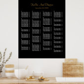 130 Simple Black Wedding Seating Chart Poster (Keuken)