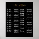 130 Simple Black Wedding Seating Chart Poster (Voorkant)