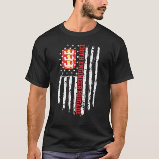 130e Engelstalige ingenieur-brigade-Amerikaanse vl T-shirt (Voorkant)