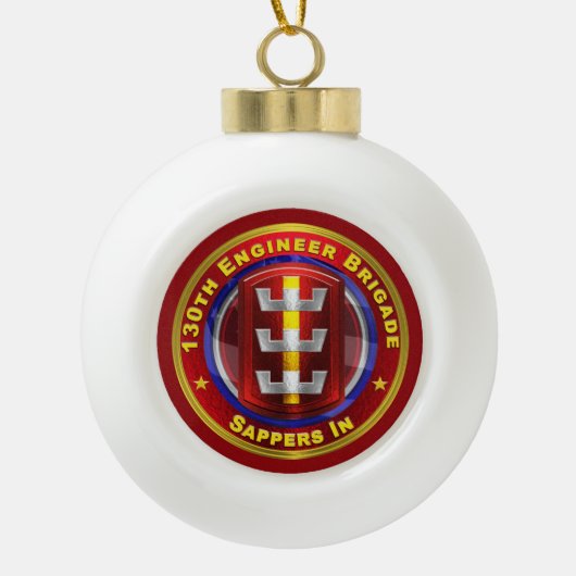 130E ENGINEER BRIGADE KERAMISCHE BAL ORNAMENT (Voorkant)