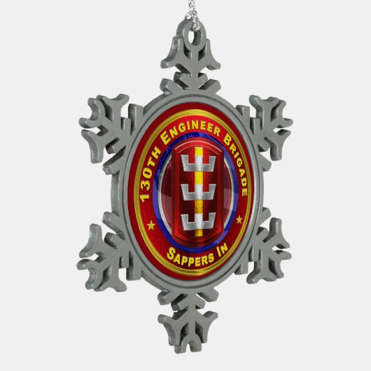 130E ENGINEER BRIGADE TIN SNEEUWVLOK ORNAMENT (Links)