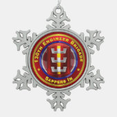130E ENGINEER BRIGADE TIN SNEEUWVLOK ORNAMENT (Voorkant)