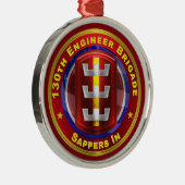 130E Kerstmis, ENGINEER BRIGADE Metalen Ornament (Rechts)